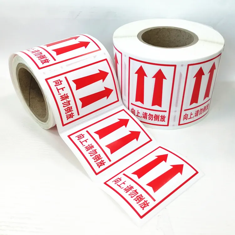 Waterproof A4 Label Sticker,Rectangle Mailing Shipping Paper Label Printing, Plain Red Arrow Symbol Adhesive Paper Label