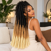 Extensions de dreadlocks 100 % cheveux humains, faits à la main, style afro kinky, extensions de locs en vrais cheveux humains