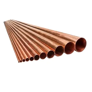 Épaisseur de tuyau en cuivre en gros 0.6mm 0.7mm 0.8mm 0.9mm Tube droit en cuivre rouge/tuyau en stock