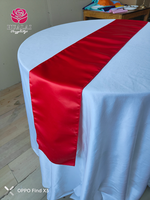 HT-TC-Z003 Chemins de table tissés 13x108 pouces bleu rouge violet 100% polyester durables et écologiques