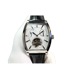 Montre-bracelet mécanique tourbillon de haute qualité en forme de barillet - Product Image 1