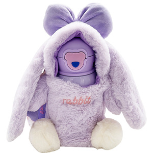 Lindo conejo niñas 316 termo aislado <span class=keywords><strong>de</strong></span> acero inoxidable taza doble pared vacío escuela niños botella <span class=keywords><strong>de</strong></span> <span class=keywords><strong>agua</strong></span> con manga/pajita - Product Image 5