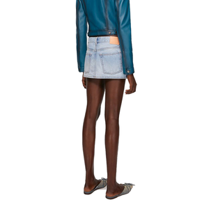 Gonna personalizzata da donna in cotone 100% alta qualità in tessuto Vintage blu Denim lavato <span class=keywords><strong>minigonna</strong></span> da donna - Product Image 4