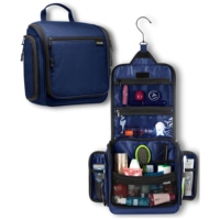 YOUK Trousse de Toilette Pliable en Polyester Durable avec Fermeture Éclair et Grandes Poches pour Voyage, Hôtel, Douche et Activités Extérieures