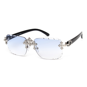 Kenbo 2025 New Arrival không có vành vuông Sunglasses Bling kim cương kim loại khung New phong cách thời trang dành cho nam giới và phụ nữ - Product Image 6