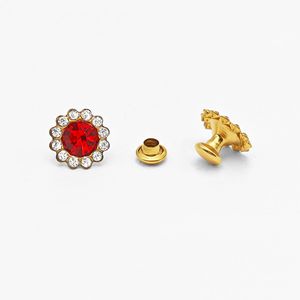 Adornos de diamantes de imitación con forma de flor, parte trasera plana, para coser, motivos de aleación para bolsos y ropa interior KQ 815 - Product Image 3