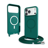 Coque de téléphone tout-en-un mate à motif animalier pour iPhone avec cordon bandoulière et fixation magnétique compatible avec les modèles 18, 17, 15, 14/16