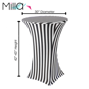 Màu đen và trắng sọc đỏ trắng sọc Spandex căng được trang bị chống nhăn highboy hoặc Bistro bảng Cocktail bảng Bìa - Product Image 4