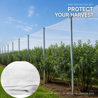 Robuust knooploos anti-vogelnet 100% virgin HDPE UV-bestendig geweven 15x15mm voor boomgaard, bosbessenkwekerij, fruitboomgaard
