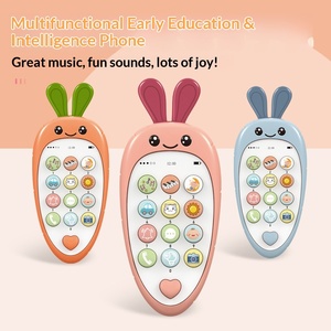 Jouet musical mobile en bois pour enfants, téléphone portable pour garçons et filles, machine d'apprentissage de dessins animés pour bébés, vente en gros - Product Image 2