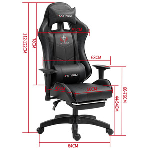 Tingji Gaming Chair Pu Leather 112-122Cm Height <b>Adjustable</b> Office Chair For Home Study Room Commercial Use - Product Image 1