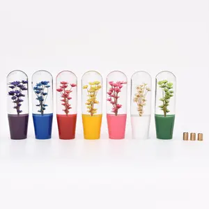 JDM Núm Chuyển Số Trong Suốt Hình Hoa Tùy Chỉnh Núm Chuyển Số Pha Lê Acrylic Nhiều Màu 15CM