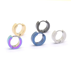 Orecchini a Cerchio in Acciaio Inossidabile dal <span class=keywords><strong>Design</strong></span> Minimalista, Placcati in Argento/Oro, Stile Geometrico Classico per Uomo e Donna - Product Image 2