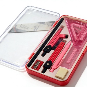 Juego de Compás Matemático de Diseño Único de 11 Piezas en Caja de Plástico con Regla, Lápiz, Borrador, Sacapuntas, Juego de Herramientas Matemáticas Estándar para Material Escolar - Product Image 3