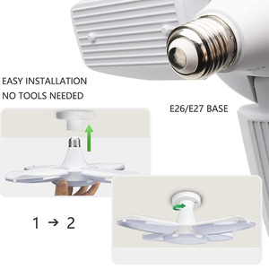 Lampe Led de <span class=keywords><strong>Garage</strong></span> déformable, 28W, 4 panneaux réglables, 6000K, éclairage de <span class=keywords><strong>Garage</strong></span> attique, fond, E26 E27 - Product Image 4