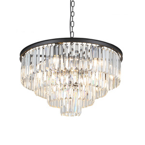 Modern <b>Crystal</b> <b>Chandelier</b> Gold Finish E26 LED 3500K Warm White Remote Control Adjustable Height Stainless Steel 5-Year Warranty - Product Image 3