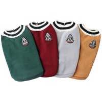 Pull en molleton tricoté toutes saisons, col en V, style preppy 01, vêtements pour chiens et chats, fournitures pour Teddy et Pomeranian, vente en gros d'usine
