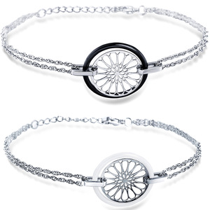 Heart-Shaped Ceramic Stainless Steel <b>Couple</b> <b>Bracelet</b> 16Mm For Women Gift Jewelry - Product Image 5