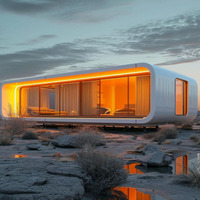 Maison conteneur de luxe modulable et confortable, type Apple Cabin Space Capsule, 2 chambres avec cuisine