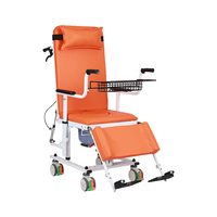 Chaise de transfert pour soins infirmiers à inclinaison de 180 degrés, avec levage hydraulique en acier, pour personnes handicapées et personnes âgées, multifonctionnelle, pour usage domestique/hospitalier, pliable