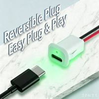 Conector de Panel Tipo C LN-010 con Indicador LED Dual Rojo y Verde, Conector de Cable de Alimentación USB-C Hembra, Certificación CE RoHS EMC