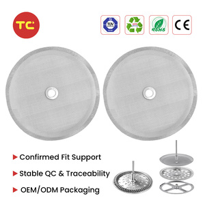 Filtro de Prensa Francesa Reutilizable de 4 Pulgadas, Acero Inoxidable 304, Compatible con Cafeteras <span class=keywords><strong>Bodum</strong></span> - Product Image 1