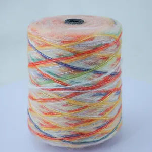 Crochet Yarn Hand Knitting 3.6NM Sweater 33% Acrylic 17% Polyester 10% Nylon 10% Wool 30% Metallic Gold Wise Blend Spray Yarn