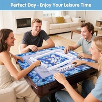 Tapis de mahjong classique en caoutchouc, sans plis, antidérapant, style américain, avec tapis de mahjong portable.