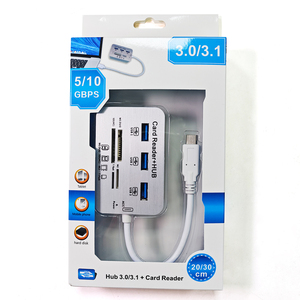 Hub <span class=keywords><strong>USB</strong></span> Type C 7 en 1, haute vitesse, <span class=keywords><strong>USB</strong></span>-C 3.1 vers 3 <span class=keywords><strong>USB</strong></span> 3.0 avec adaptateur convertisseur MS SD <span class=keywords><strong>M2</strong></span> T-Flash - Product Image 1
