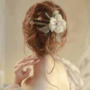 Nouvelle mode : Pince à cheveux coréenne rose douce avec nœud, pince bec de canard noire, barrettes pour franges et mèches rebelles, style jeune fille - Product Image 2