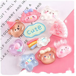 Breloques en résine Zili à dos plat, motif ours de dessin animé Kawaii, lapin DIY, écologiques, pour Noël, Halloween, coques de téléphone portable <span class=keywords><strong>et</strong></span> accessoires pour cheveux - Product Image 2