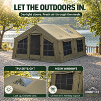 Tente gonflable Coody Familia 17.2 Air - Vente flash - Tente de pique-nique gonflable verte - Maison gonflable pour le camping en plein air - Tente de camping familiale gonflable