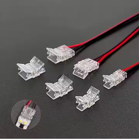 Juego de conectores de adaptador sin soldadura para tira de LED de un solo Color 2835, 2 pines, 8mm, carcasa de ABS de contacto de latón RGB, clasificación 5A para alimentación de PCB