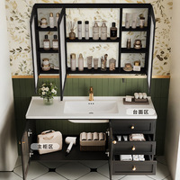 Set Kabinet Kamar Mandi Gaya Eropa Terlaris, Rak Dinding, Wastafel Terpasang