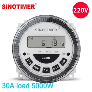 Minuteur numérique LCD SINOTIMER TM619H2 220V AC, programmable hebdomadaire, contrôle de relais pour éclairage, CE RoHS - Product Image 1