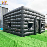 Tente Gonflable Noire pour Discothèque Intérieure, Étanche, Ignifuge, Protection UV, Taille Personnalisable, Portable pour Sports et Événements