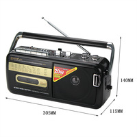 Enregistreur cassette haute capacité, enregistreur portable pour personnes âgées, lecteur de cassettes multifonctionnel de type pointeur FM