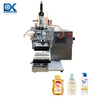 Machine d'étiquetage Double face Semi-automatique pour shampoing, bouteilles carrées rectangulaires ovales plates