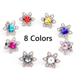 Décorations de lacets de chaussures Vintage de luxe breloques de chaussures en strass brillant avec clips de lacets en métal pour baskets à faux bijoux - Product Image 3