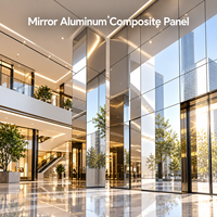 Panneau composite en aluminium miroir couleur personnalisée 3mm 4x8ft pour la décoration murale de magasins de détail