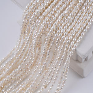 3-4mm Small Baroque Double-Sided <b>Loose</b> Freshwater <b>Pearl</b> Necklace with Light Straight Hole Natural Irregularly Shaped Accessories - Product Image 4