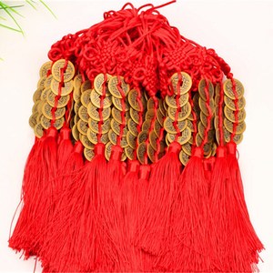 Lanka Jewelry Five Emperors <b>Coin</b> Pendant Gold Edged Red Rope Car Interior Decoration Chinese Tradition <b>Copper</b> Material - Product Image 2