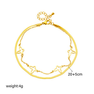 European American Fashion Butterfly Anklet Gold Stainless Steel Multi Layered Chain Women's Party Foot Ornament - Product Image 4