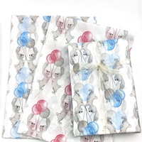 Kertas Kertas Kado Motif Kelinci Paskah Biru Anti Minyak Buatan Tangan Grosir 50x70cm Pengalaman Unboxing Pembungkus Kotak Bunga Kering