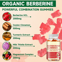 VitaSpring OEM Gummies à la berbérine HCL et à l'extrait de cannelle, complément alimentaire à base de plantes pour le soutien énergétique, marque privée, Gummies au curcuma et à la berbérine