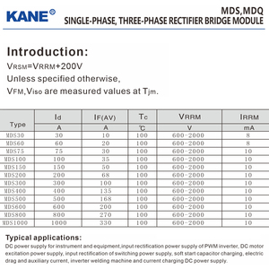 Kane MDS 100A 1600V fujiin phụ kiện điện tử Thyristor ba pha CHỈNH LƯU cầu mô-đun 3 pha cầu chỉnh lưu Diode - Product Image 5