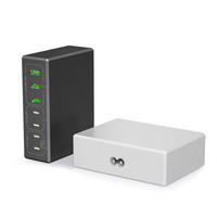 Vente d'usine - Station de charge multiport Type C 4c3a US/EU super rapide pour tous les téléphones mobiles et ordinateurs portables, chargeur de bureau USB C 105w