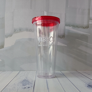 BPA Free <strong>Clear</strong> Reusable <strong>Tumbler</strong> Cup Double Wall Acrylic <strong>Plastic</strong> Water <strong>Tumblers</strong> With Lid and Straw - Product Image 1