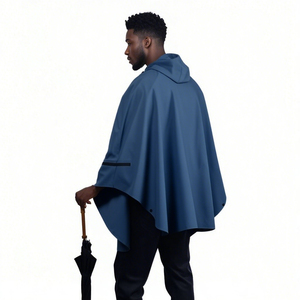 Poncho imperméable réversible respirant à capuche pour homme et <span class=keywords><strong>femme</strong></span>, idéal pour le cyclisme estival en extérieur, 100 % polyester - Product Image 1