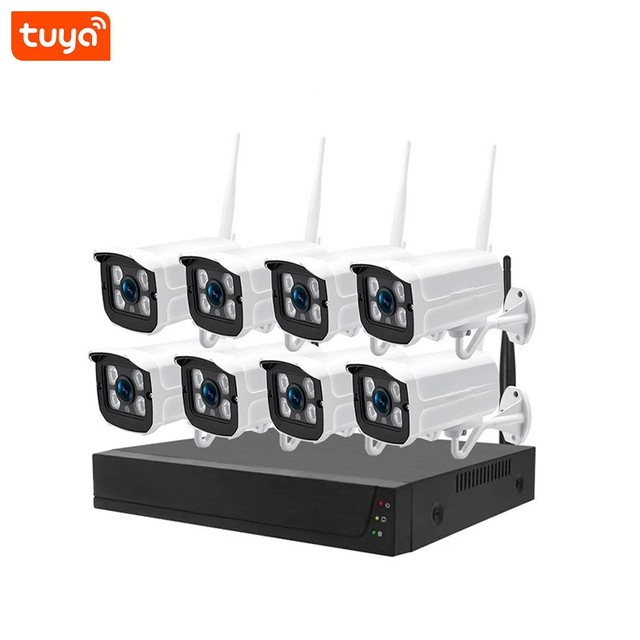 Tuya Smart 8CH Wireless 1080P NVR Kit Security CCTV P2P WIFI Camera System